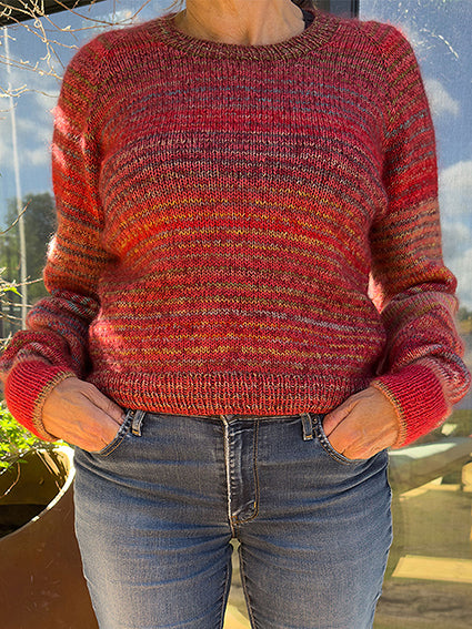 Kumulus Bluse o`neck med legende farveskift