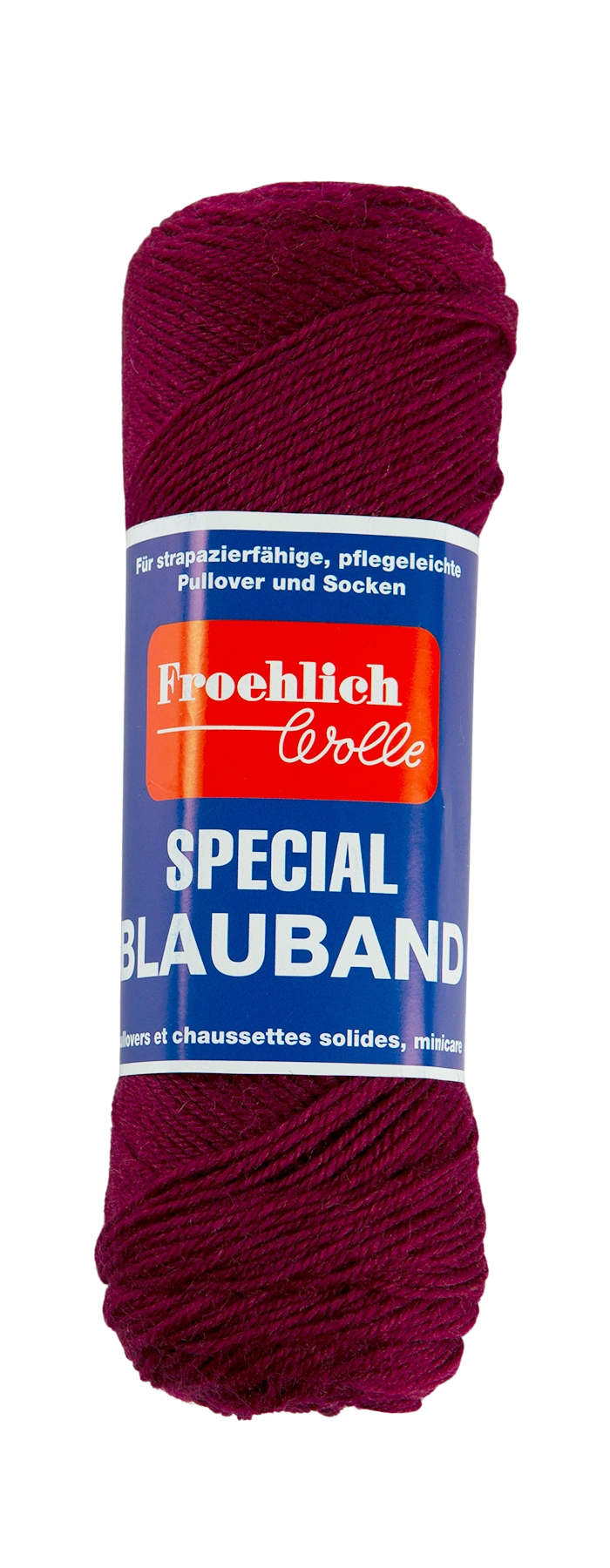 Froehlich strømpegarn uld og polyester i farven aubergine 107