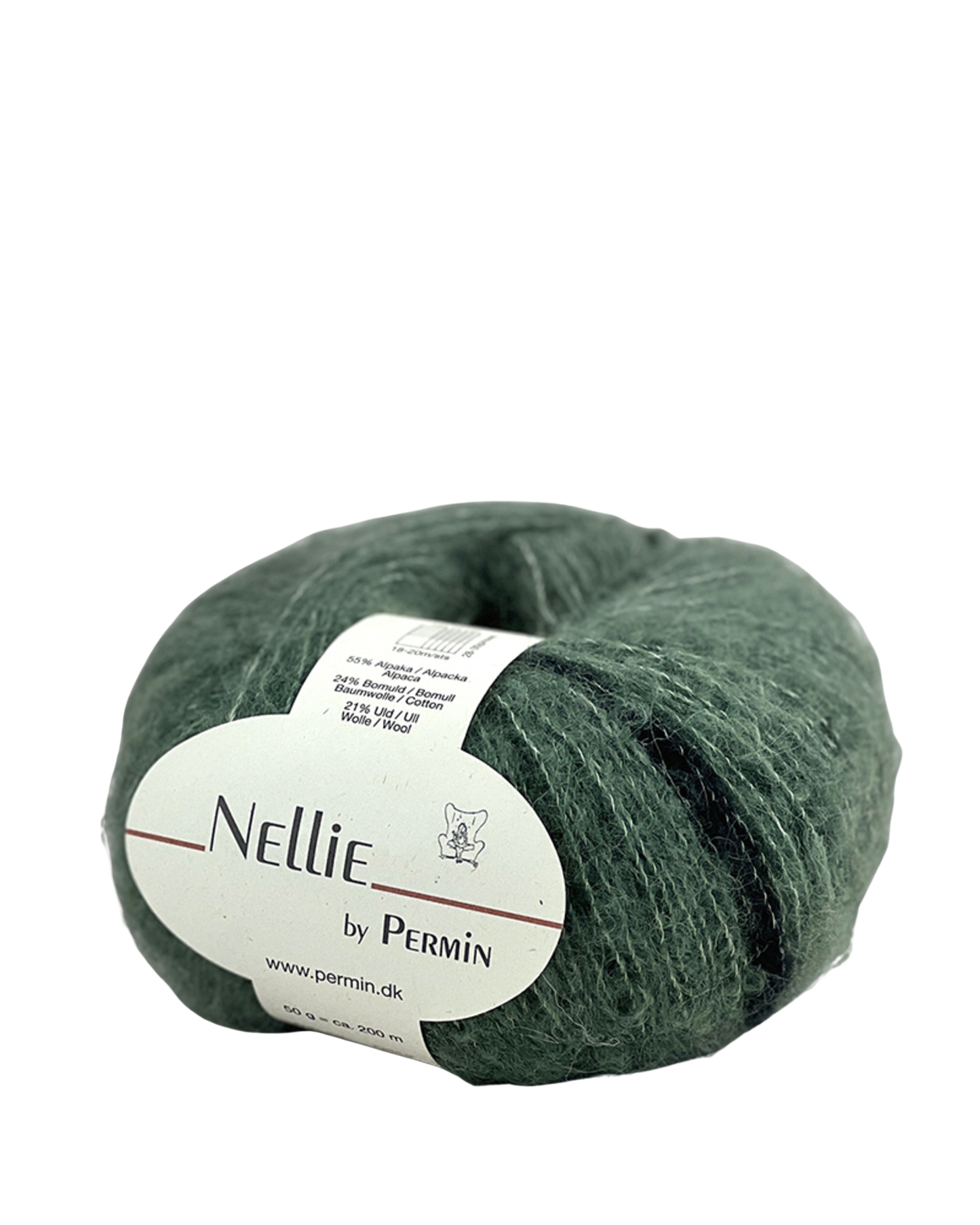 Nellie by permin farve 11 salvie/mørkegrøn i let og luftigt garn