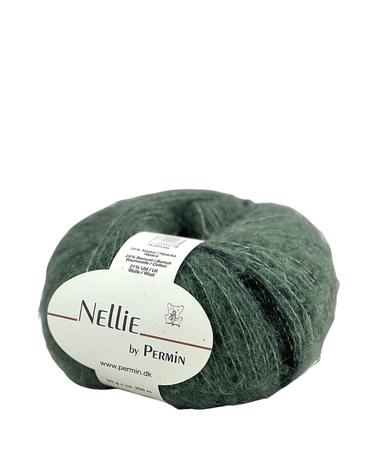 Nellie by permin farve 11 salvie/mørkegrøn i let og luftigt garn
