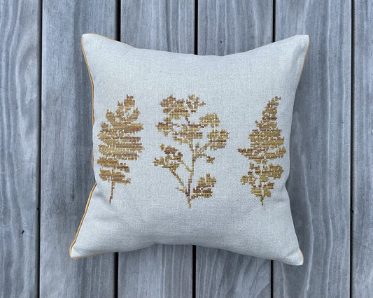 Broderikit  til pude fra Baldyre broderi model Hebarium Gul